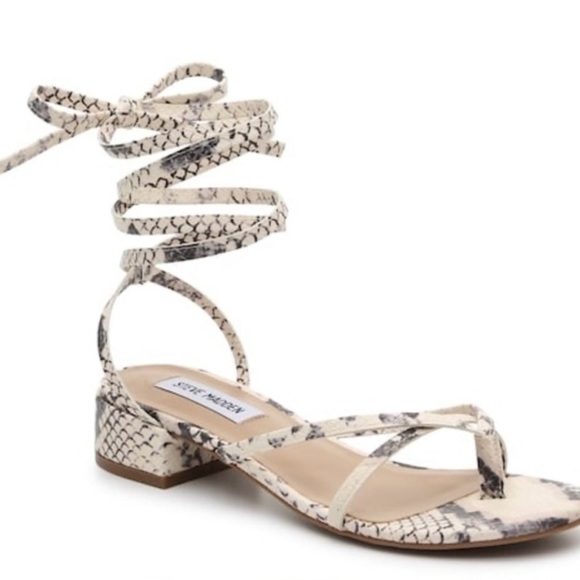 Steve Madden Ryee Python Printed Lace-Up Sandal - Size 6 - Picture 2 of 14
